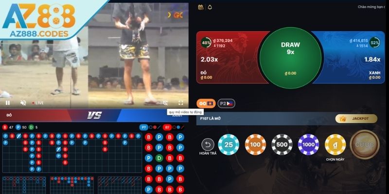 Đa dạng các hình thức thi đấu đá gà trực tiếp AZ888
