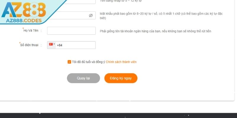 Đăng Ký az888 3 Cụ thể những lưu ý