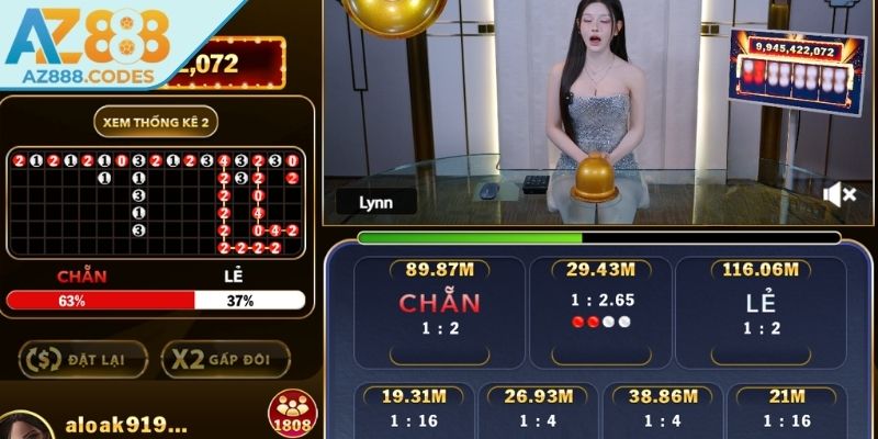 Thao tác đặt cược Xóc Đĩa AZ888 đơn giản